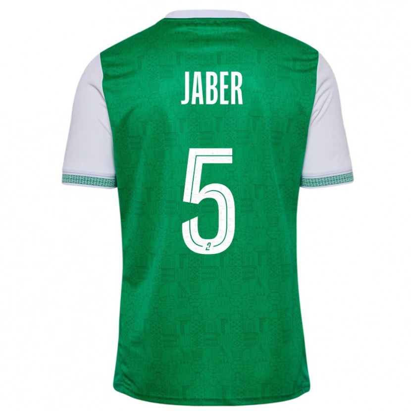 Danxen Mulher Camisola Mahmoud Jaber #5 Verde Branco Principal 2025/26 Camisa Brasil
