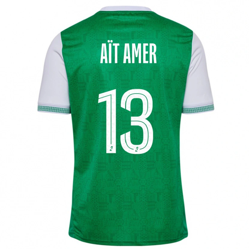 Danxen Mulher Camisola Rayan Aït Amer #13 Verde Branco Principal 2025/26 Camisa Brasil
