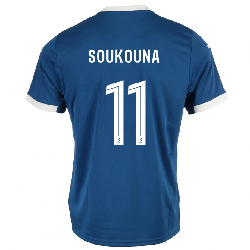 Danxen Mulher Camisola Idrissa Soukouna #11 Azul Branco Principal 2025/26 Camisa Brasil
