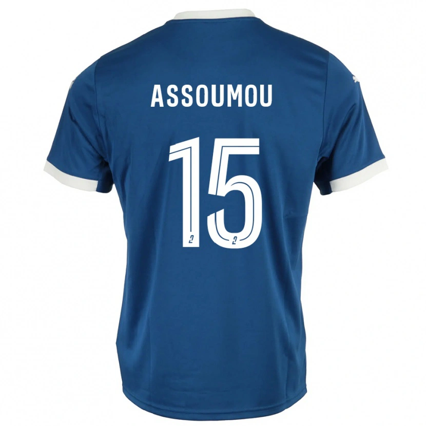 Danxen Mulher Camisola Jaurès Assoumou #15 Azul Branco Principal 2025/26 Camisa Brasil