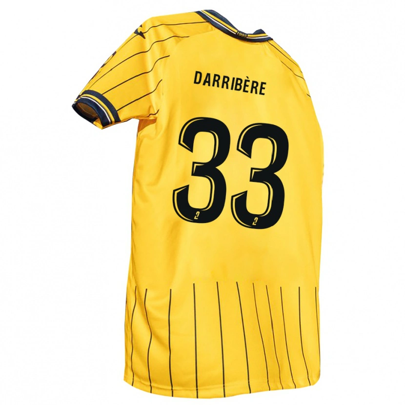 Danxen Mulher Camisola Clément Darribère #33 Amarelo Azul Marinho Principal 2025/26 Camisa Brasil