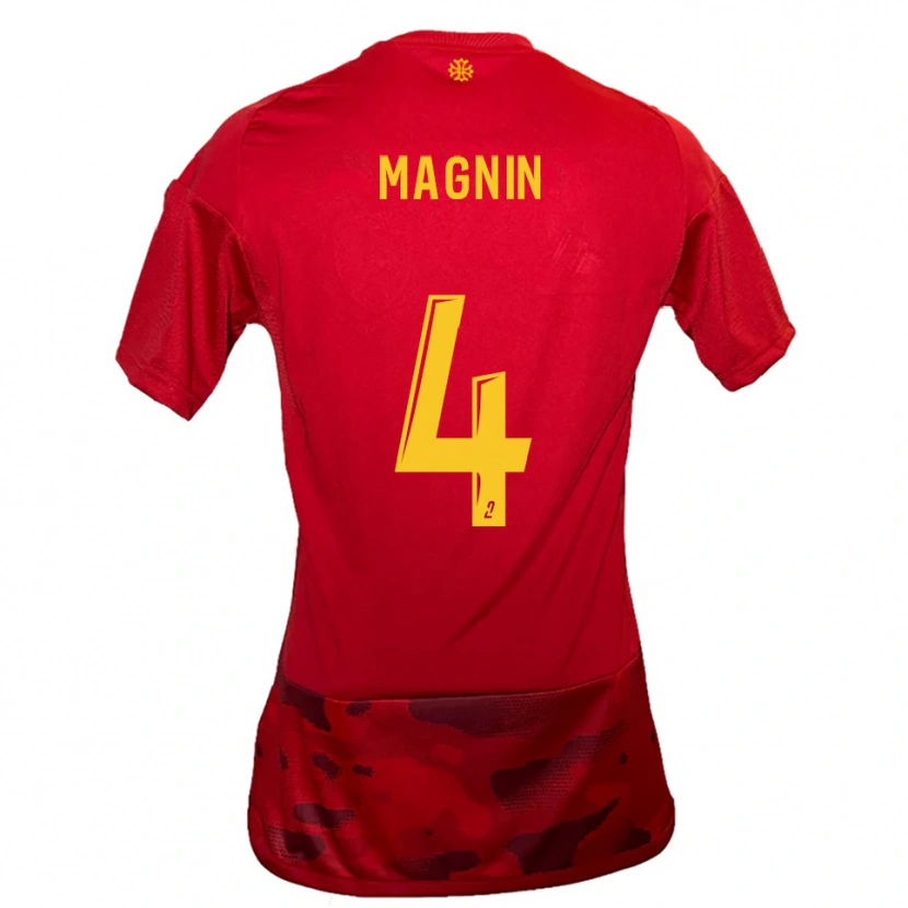 Danxen Mulher Camisola Mathis Magnin #4 Vermelho Amarelo Principal 2025/26 Camisa Brasil
