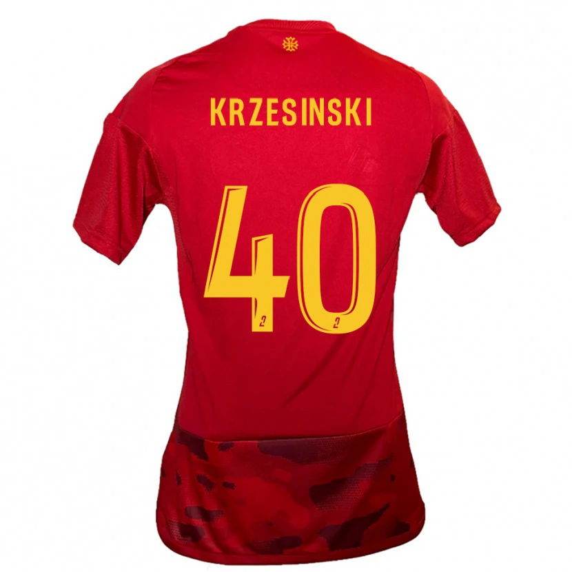 Danxen Mulher Camisola Clément Krzesinski #40 Vermelho Amarelo Principal 2025/26 Camisa Brasil