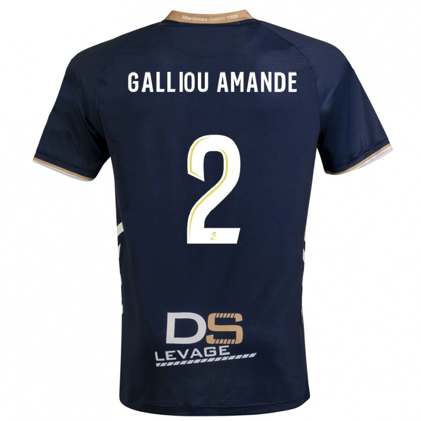 Danxen Mulher Camisola Noa Galliou Amande #2 Azul Marinho Dourado Principal 2025/26 Camisa Brasil
