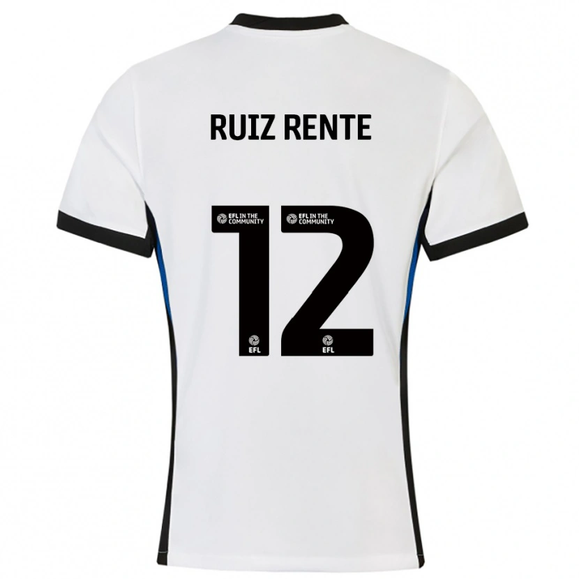 Danxen Mulher Camisola Álvaro Ruiz Rente #12 Branco Azul Alternativa 2025/26 Camisa Brasil