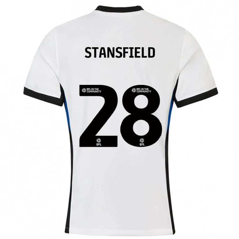 Danxen Mulher Camisola Jay Stansfield #28 Branco Azul Alternativa 2025/26 Camisa Brasil