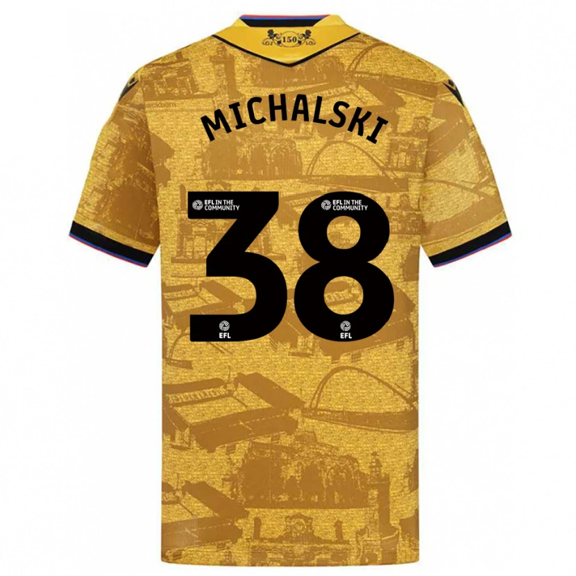 Danxen Mulher Camisola Nicholas Michalski #38 Dourado Preto Alternativa 2025/26 Camisa Brasil
