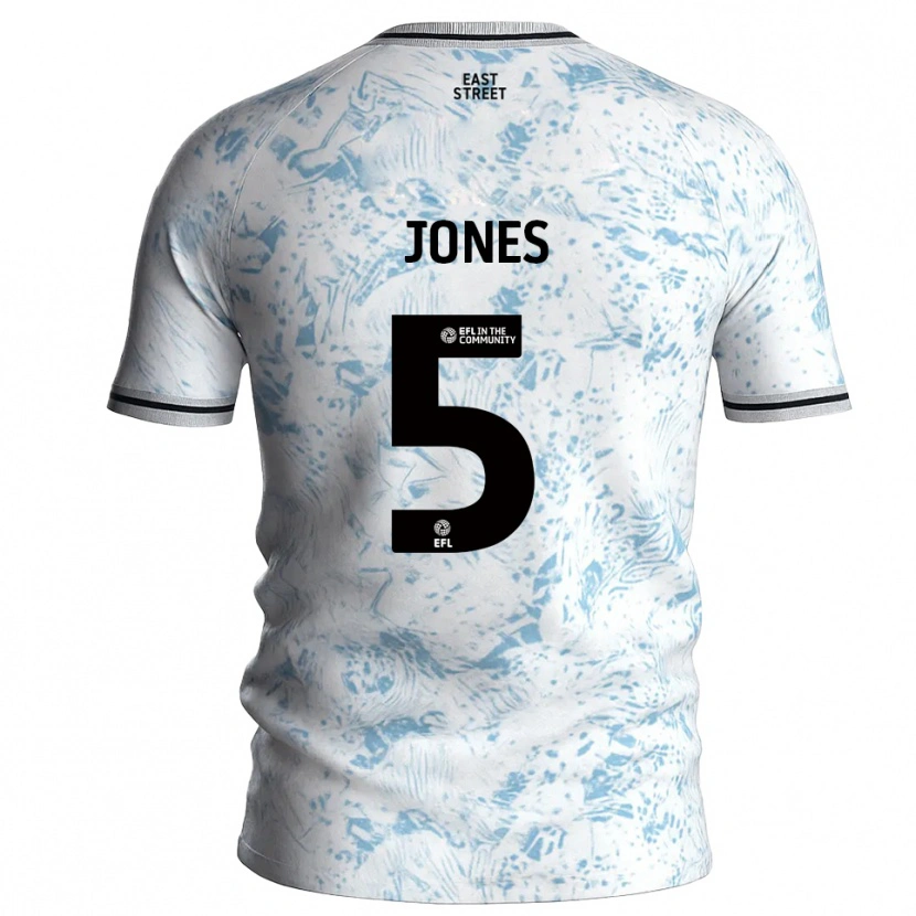 Danxen Mulher Camisola Lloyd Jones #5 Branco Azul Celeste Alternativa 2025/26 Camisa Brasil