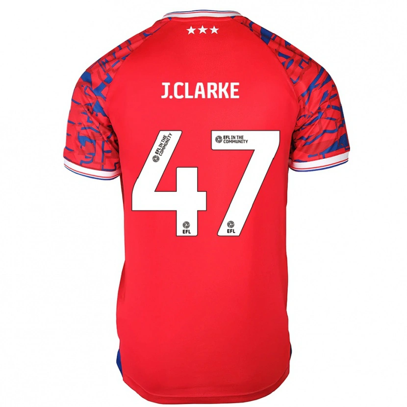 Danxen Mulher Camisola Jack Clarke #47 Vermelho Azul Alternativa 2025/26 Camisa Brasil
