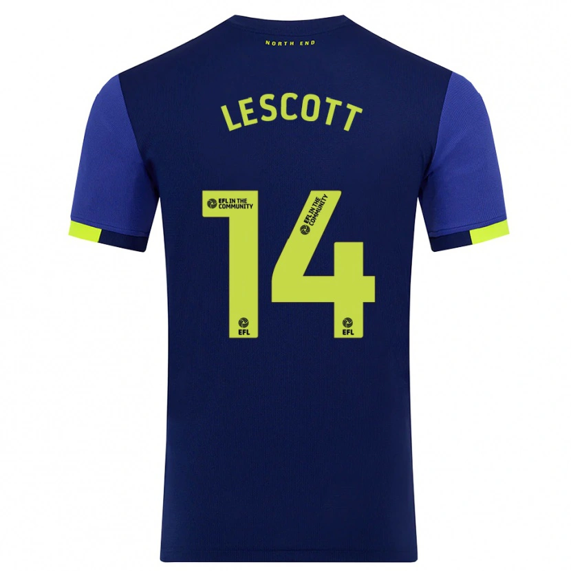 Danxen Mulher Camisola Clayton Lescott #14 Azul Marinho Amarelo Alternativa 2025/26 Camisa Brasil