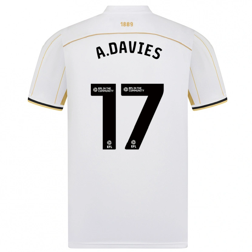 Danxen Mulher Camisola Adam Davies #17 Branco Dourado Alternativa 2025/26 Camisa Brasil