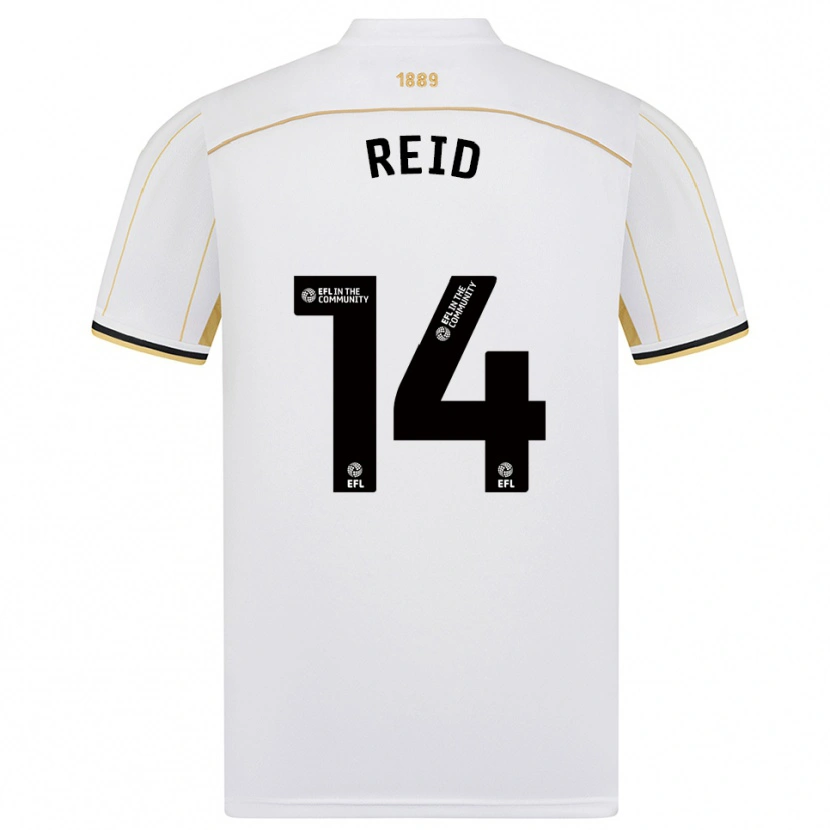 Danxen Mulher Camisola Aaron Reid #14 Branco Dourado Alternativa 2025/26 Camisa Brasil