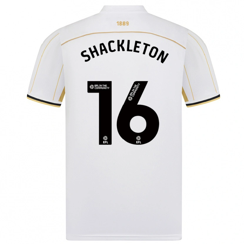 Danxen Mulher Camisola Jamie Shackleton #16 Branco Dourado Alternativa 2025/26 Camisa Brasil