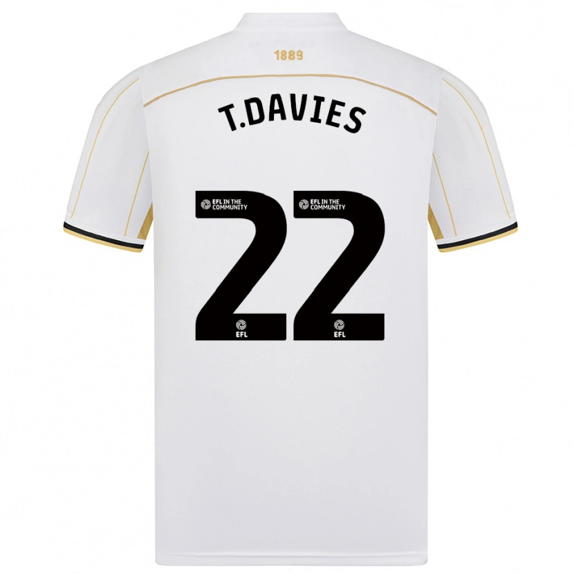 Danxen Mulher Camisola Tom Davies #22 Branco Dourado Alternativa 2025/26 Camisa Brasil