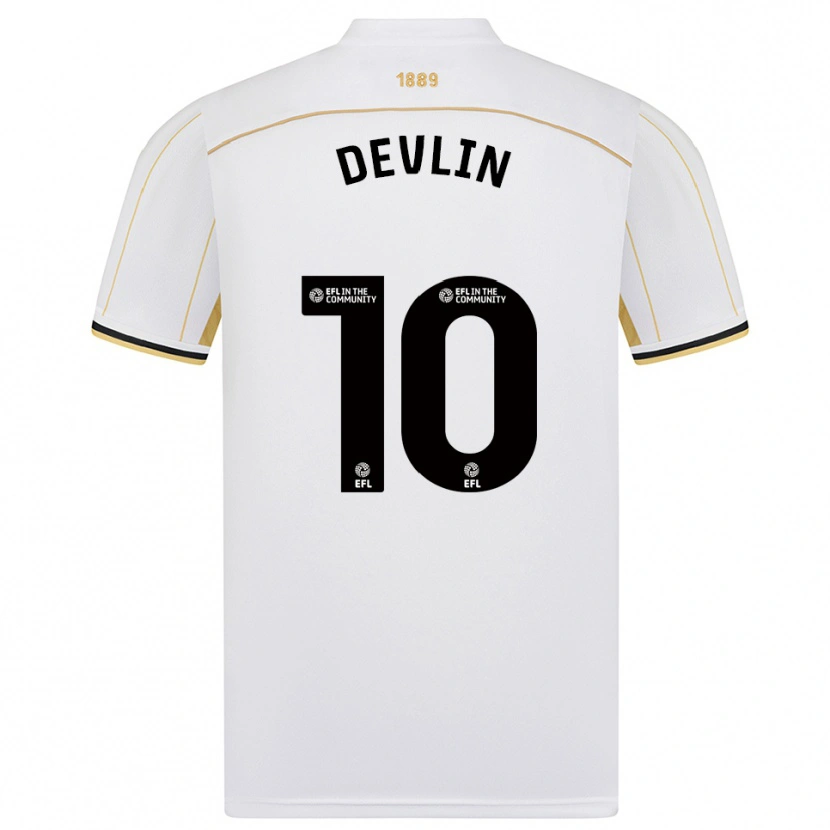 Danxen Mulher Camisola Charlie Devlin #10 Branco Dourado Alternativa 2025/26 Camisa Brasil