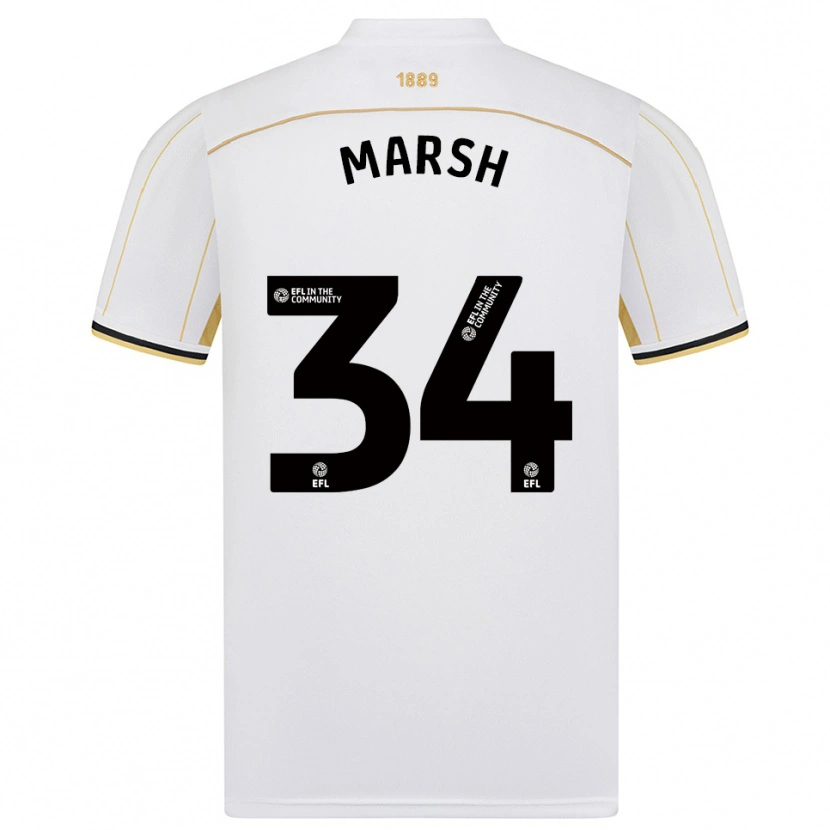 Danxen Mulher Camisola Louie Marsh #34 Branco Dourado Alternativa 2025/26 Camisa Brasil