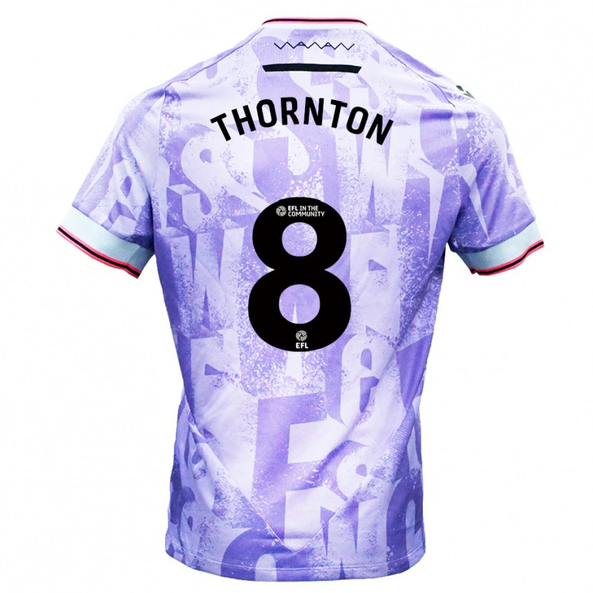 Danxen Mulher Camisola Jarvis Thornton #8 Lilás Branco Alternativa 2025/26 Camisa Brasil