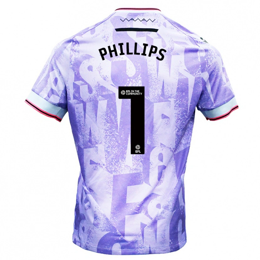 Danxen Mulher Camisola Jack Phillips #1 Lilás Branco Alternativa 2025/26 Camisa Brasil