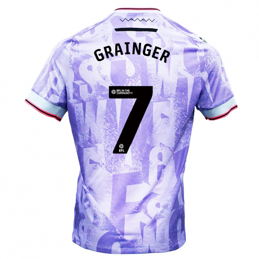 Danxen Mulher Camisola William Grainger #7 Lilás Branco Alternativa 2025/26 Camisa Brasil