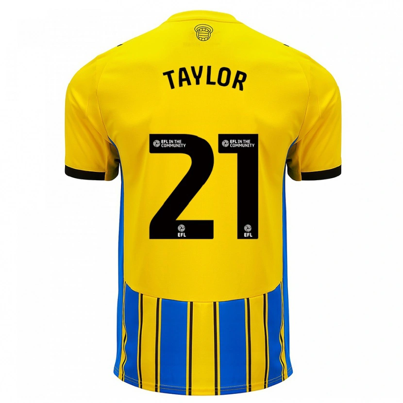 Danxen Mulher Camisola Charlie Taylor #21 Azul Amarelo Alternativa 2025/26 Camisa Brasil
