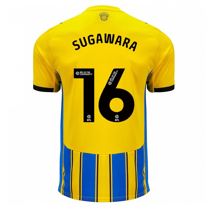 Danxen Mulher Camisola Yukinari Sugawara #16 Azul Amarelo Alternativa 2025/26 Camisa Brasil