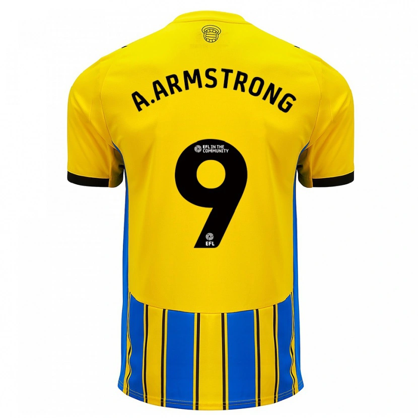 Danxen Mulher Camisola Adam Armstrong #9 Azul Amarelo Alternativa 2025/26 Camisa Brasil