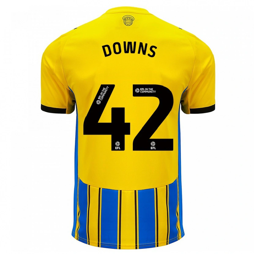 Danxen Mulher Camisola Damion Downs #42 Azul Amarelo Alternativa 2025/26 Camisa Brasil