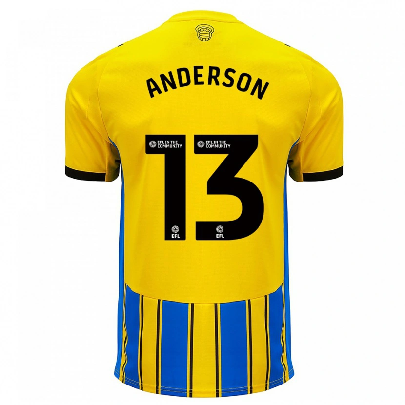 Danxen Mulher Camisola Calum Anderson #13 Azul Amarelo Alternativa 2025/26 Camisa Brasil