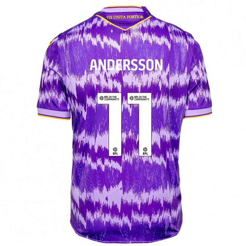Danxen Mulher Camisola Edwin Andersson #11 Roxo Amarelo Alternativa 2025/26 Camisa Brasil