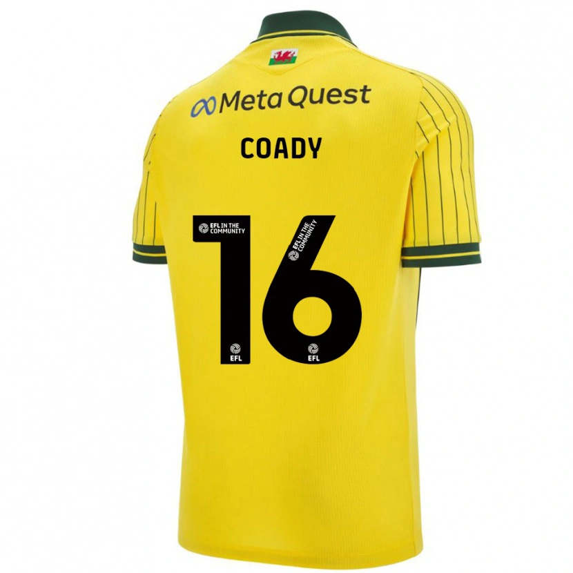 Danxen Mulher Camisola Conor Coady #16 Amarelo Verde Alternativa 2025/26 Camisa Brasil
