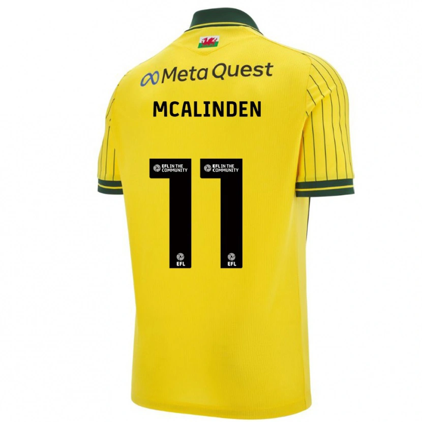 Danxen Mulher Camisola Liam Mcalinden #11 Amarelo Verde Alternativa 2025/26 Camisa Brasil