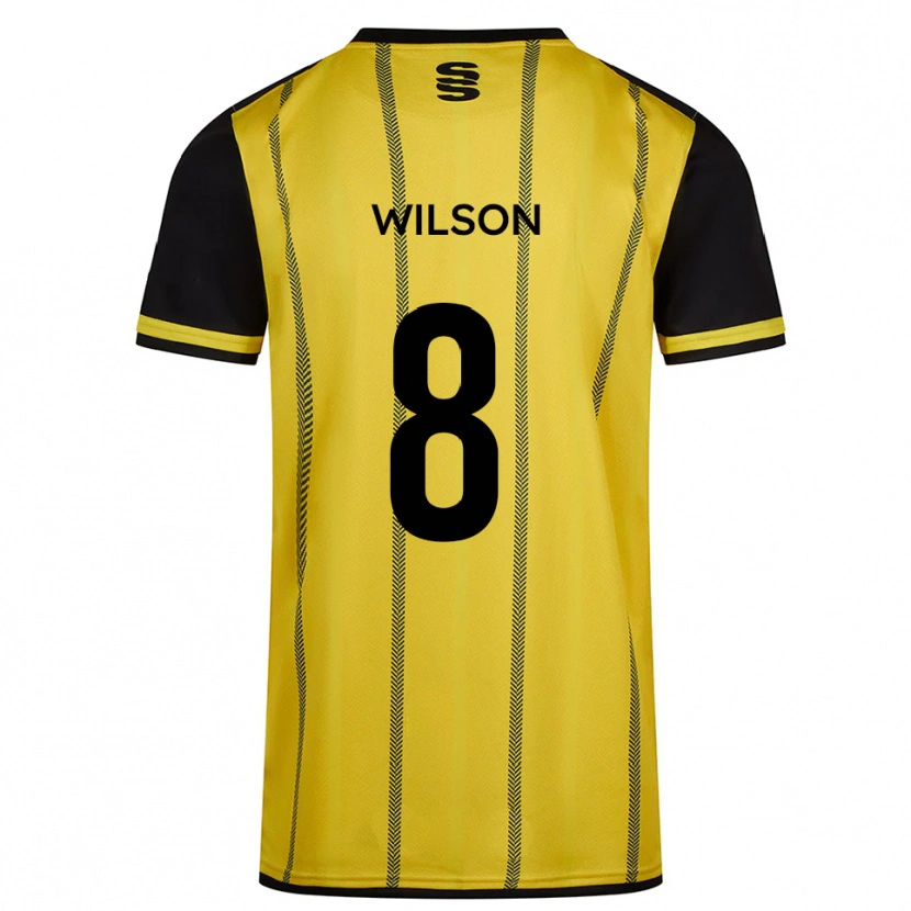 Danxen Mulher Camisola George Wilson #8 Amarelo Preto Alternativa 2025/26 Camisa Brasil