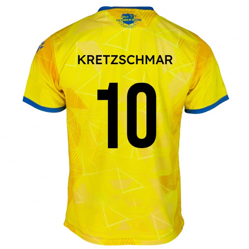 Danxen Mulher Camisola Max Kretzschmar #10 Amarelo Azul Alternativa 2025/26 Camisa Brasil