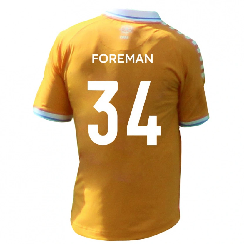 Danxen Mulher Camisola Kian Foreman #34 Amarelo Azul Alternativa 2025/26 Camisa Brasil