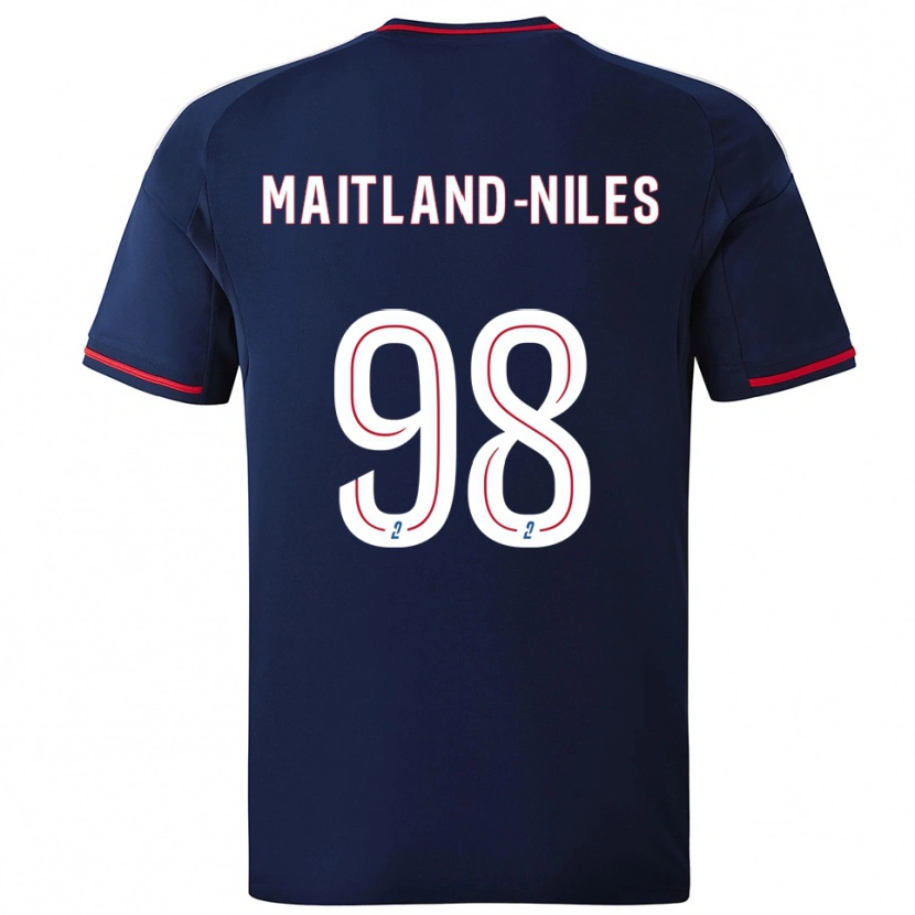 Danxen Mulher Camisola Ainsley Maitland-Niles #98 Azul Marinho Vermelho Alternativa 2025/26 Camisa Brasil