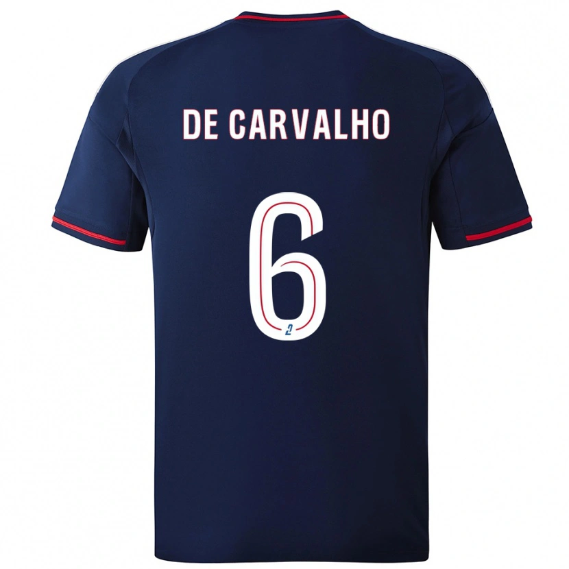 Danxen Mulher Camisola Mathys De Carvalho #6 Azul Marinho Vermelho Alternativa 2025/26 Camisa Brasil
