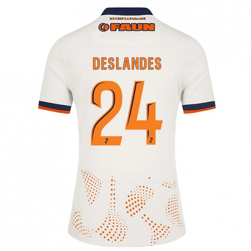 Danxen Mulher Camisola Océane Deslandes #24 Branco Laranja Alternativa 2025/26 Camisa Brasil