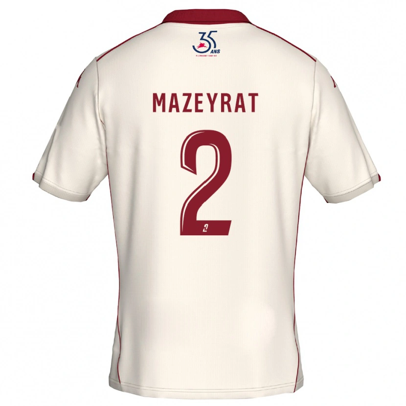 Danxen Mulher Camisola Gabin Mazeyrat #2 Branco Vinho Alternativa 2025/26 Camisa Brasil