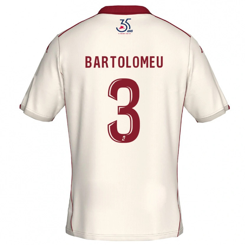 Danxen Mulher Camisola Malo Bartolomeu #3 Branco Vinho Alternativa 2025/26 Camisa Brasil