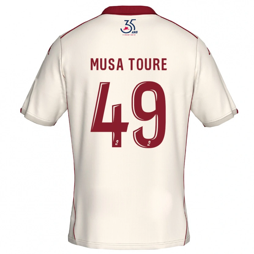Danxen Mulher Camisola Musa Toure #49 Branco Vinho Alternativa 2025/26 Camisa Brasil
