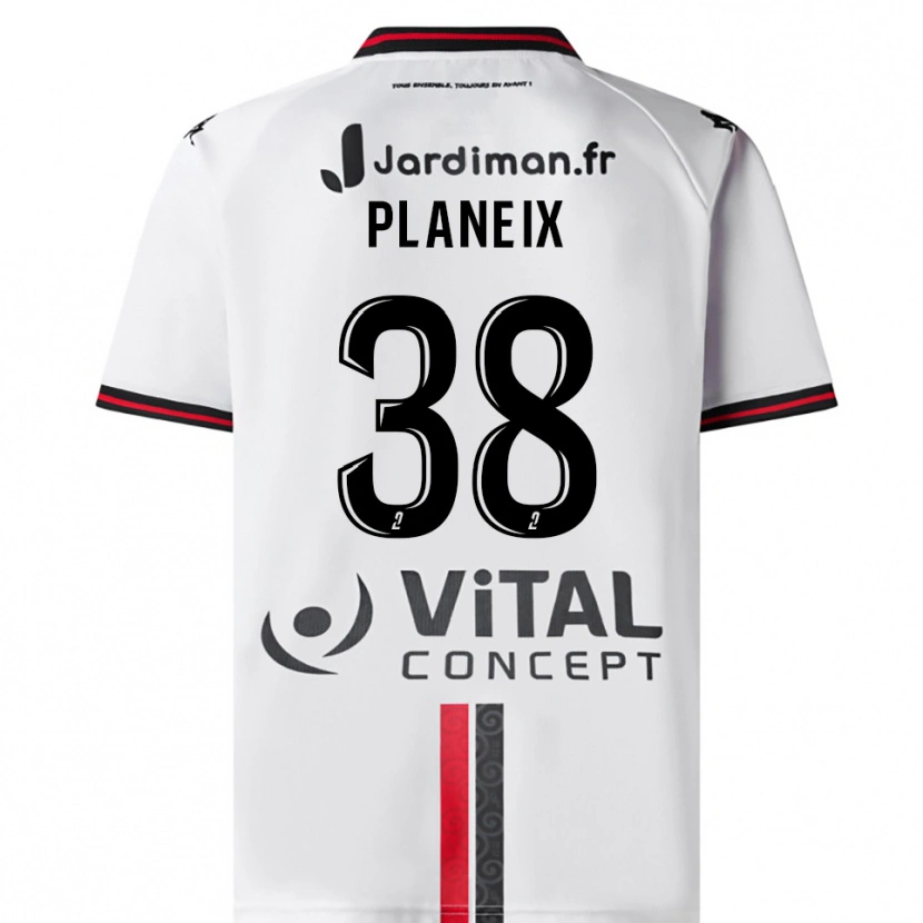 Danxen Mulher Camisola Idriss Planeix #38 Branco Vermelho Alternativa 2025/26 Camisa Brasil