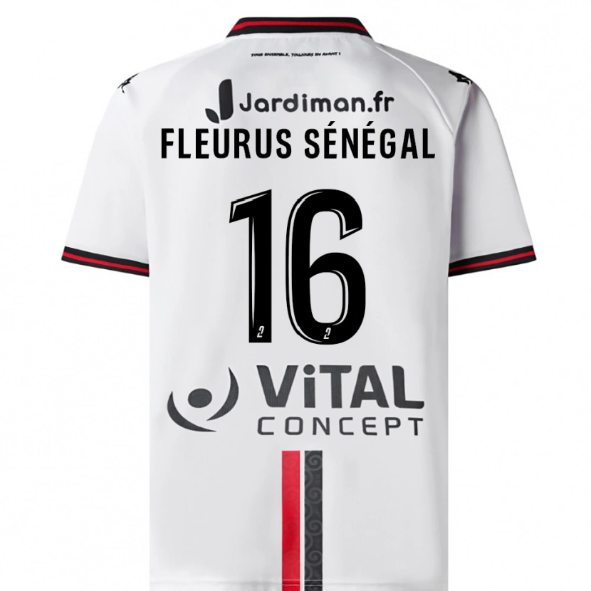 Danxen Mulher Camisola Paul Fleurus Sénégal #16 Branco Vermelho Alternativa 2025/26 Camisa Brasil