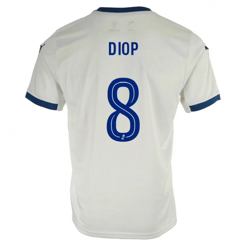 Danxen Mulher Camisola Mouhamed Diop #8 Branco Azul Alternativa 2025/26 Camisa Brasil