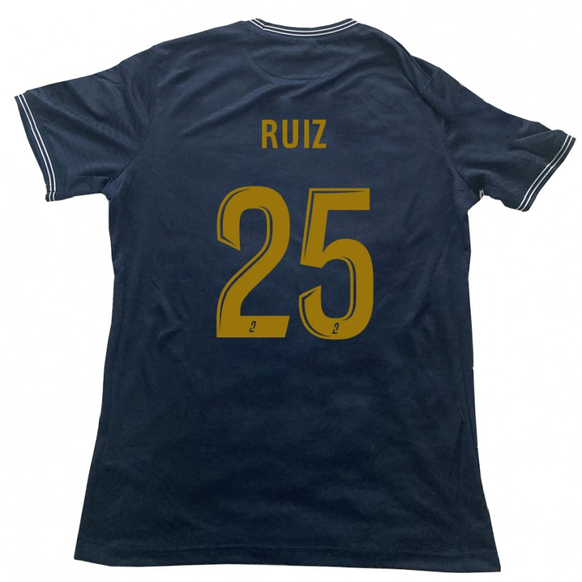 Danxen Mulher Camisola Jean Ruiz #25 Azul Marinho Dourado Alternativa 2025/26 Camisa Brasil