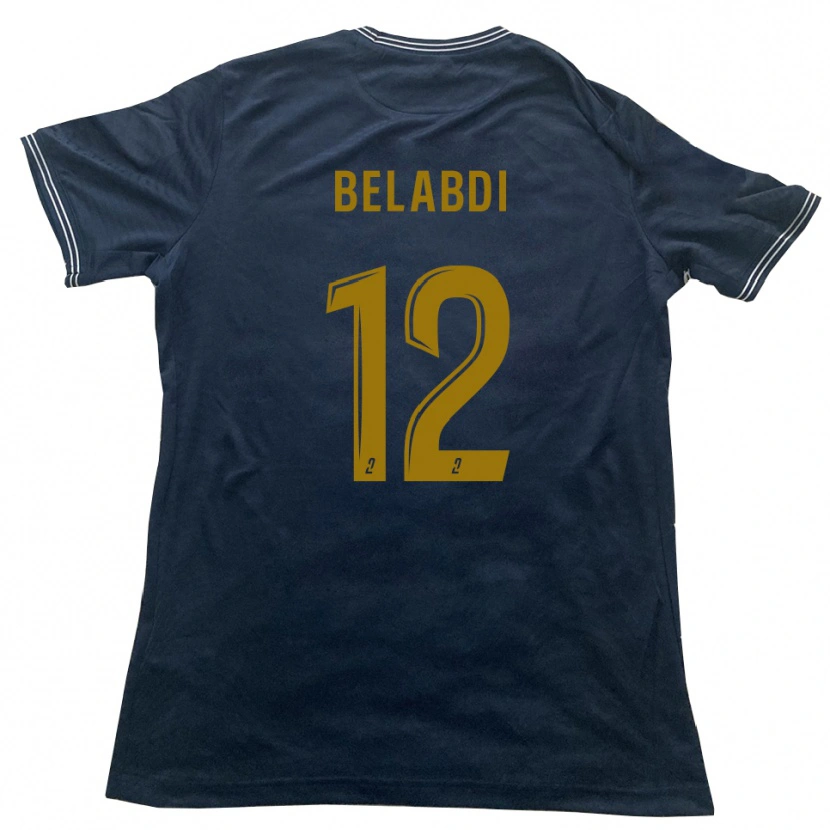 Danxen Mulher Camisola Tao Belabdi #12 Azul Marinho Dourado Alternativa 2025/26 Camisa Brasil