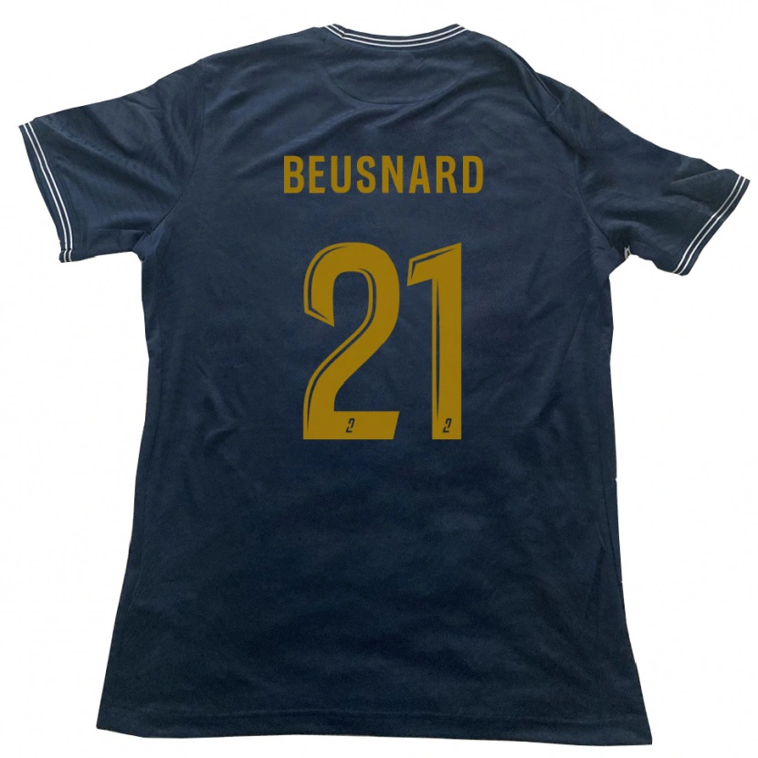 Danxen Mulher Camisola Steeve Beusnard #21 Azul Marinho Dourado Alternativa 2025/26 Camisa Brasil