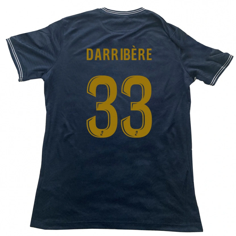 Danxen Mulher Camisola Clément Darribère #33 Azul Marinho Dourado Alternativa 2025/26 Camisa Brasil