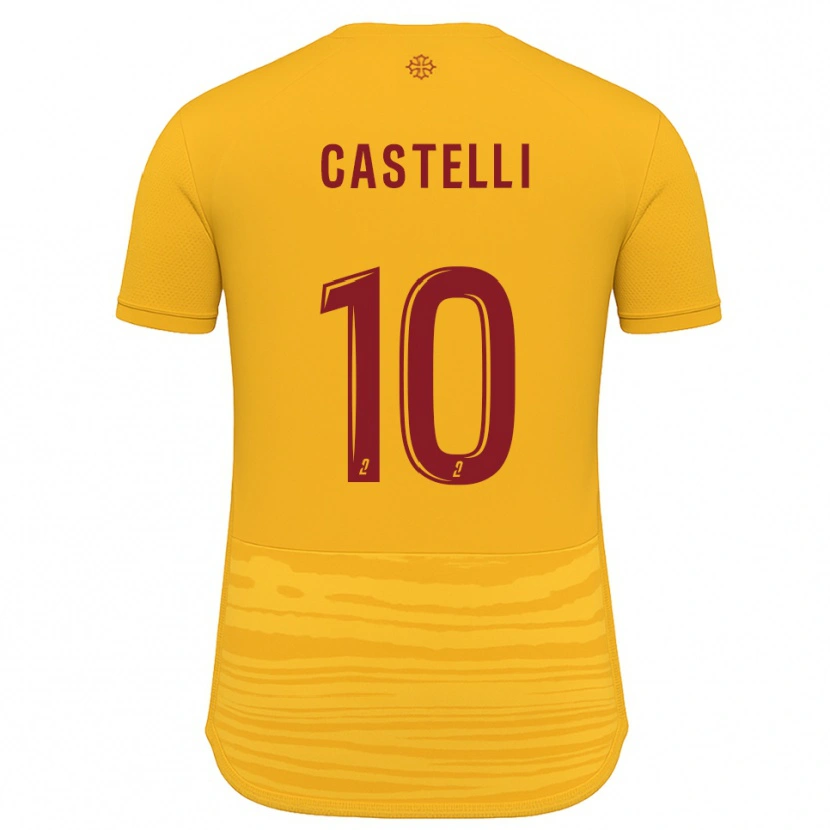 Danxen Mulher Camisola Fabio Castelli #10 Laranja Borgonha Alternativa 2025/26 Camisa Brasil