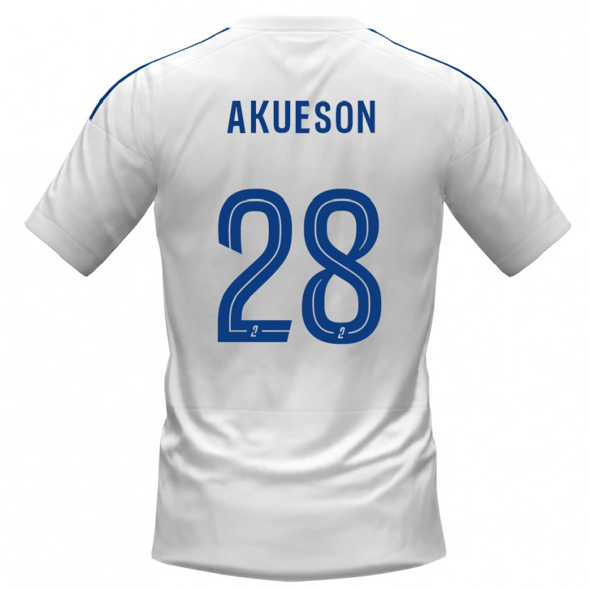 Danxen Mulher Camisola Gustave Akueson #28 Branco Azul Alternativa 2025/26 Camisa Brasil