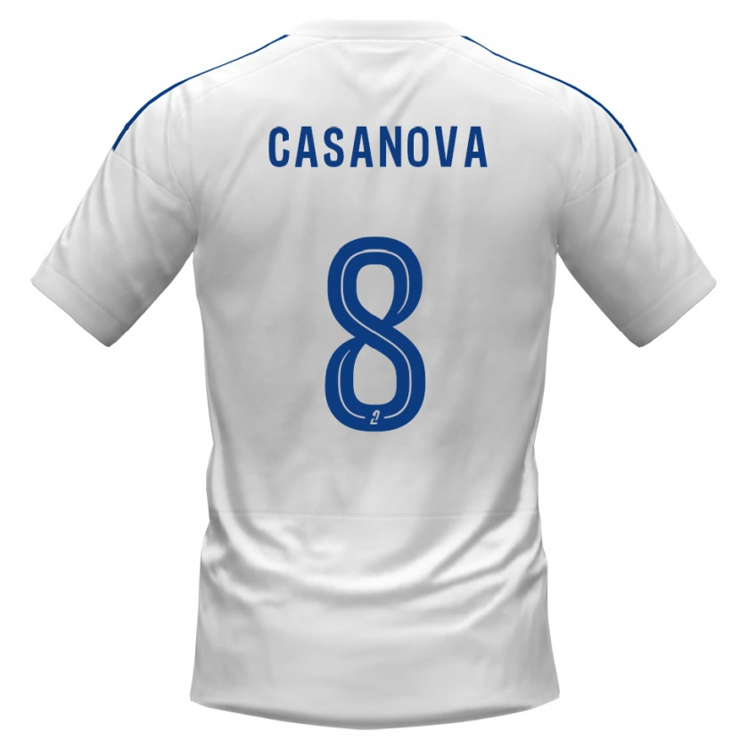 Danxen Mulher Camisola Nicolas Casanova #8 Branco Azul Alternativa 2025/26 Camisa Brasil